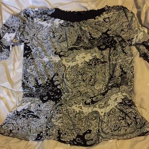 Black and white blouse